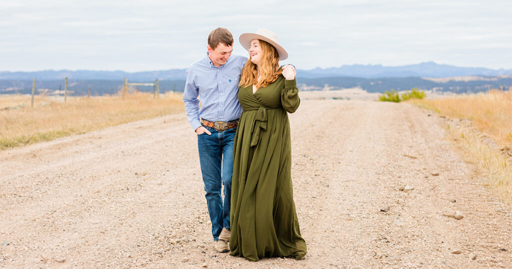 Couple walking in Custer State Park, South Dakota