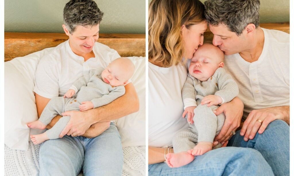sweet moments in the black hills of a brand new family of three in their home. Cuddling their sweet boy.