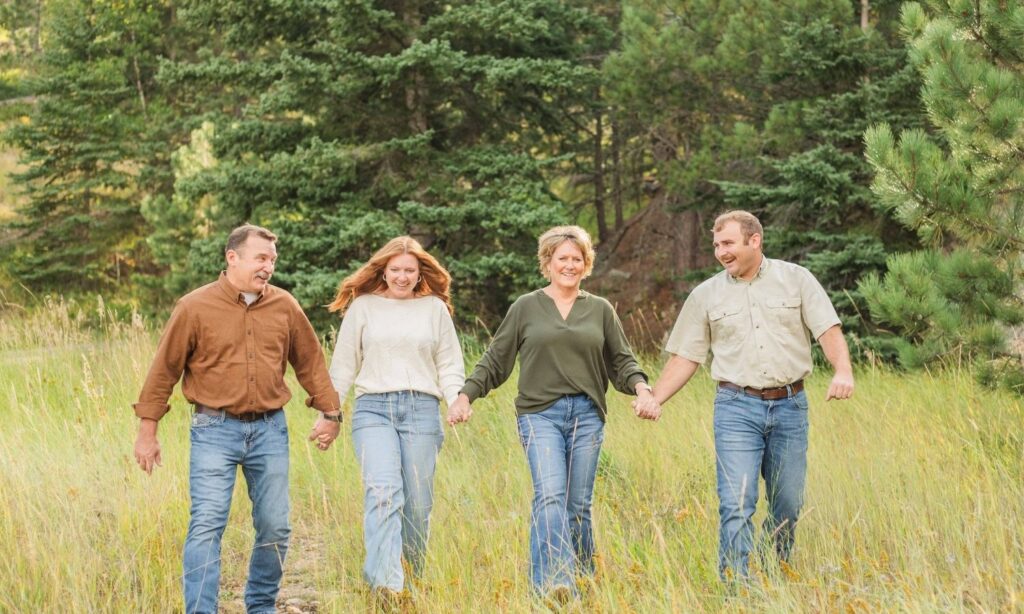 Candid family portrait at Sylvan Lake in Custer State Park.